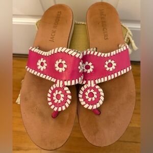 Jack Rogers Fuchsia and White Sandals